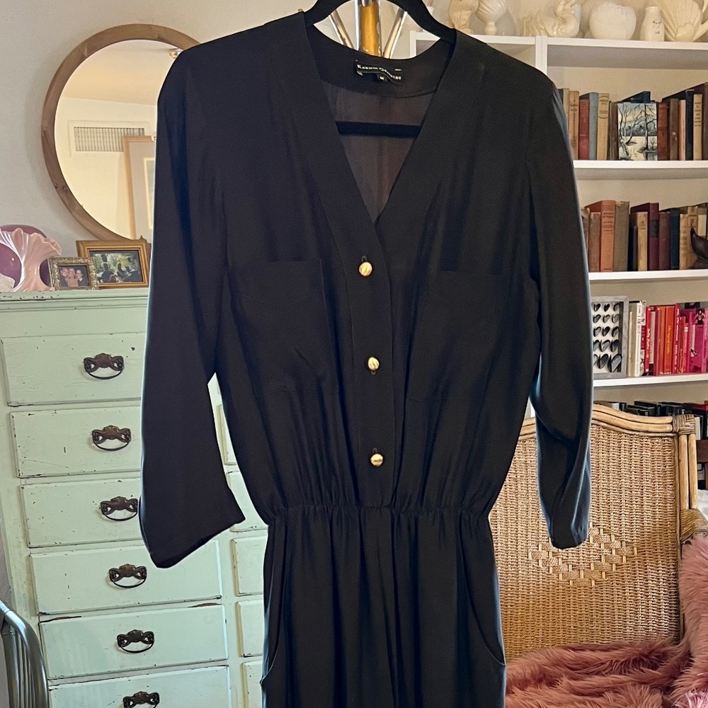 Karina Grimaldi Black Silk Jumpsuit